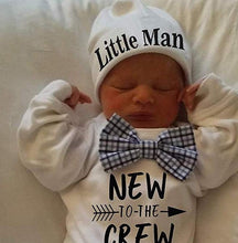 Load image into Gallery viewer, Newborn Baby Boys Cotton Autumn Long Sleeve Romper and Hat - TATOOP
