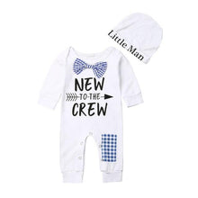 Load image into Gallery viewer, Newborn Baby Boys Cotton Autumn Long Sleeve Romper and Hat - TATOOP
