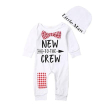 Load image into Gallery viewer, Newborn Baby Boys Cotton Autumn Long Sleeve Romper and Hat - TATOOP
