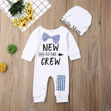 Load image into Gallery viewer, Newborn Baby Boys Cotton Autumn Long Sleeve Romper and Hat - TATOOP
